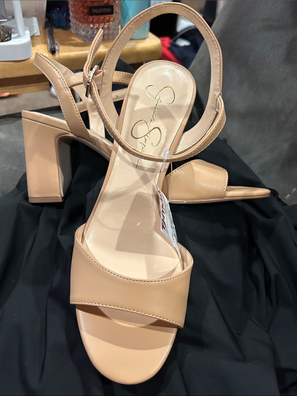 Jessica Simpson Nude Block Heel Slingback Sandal